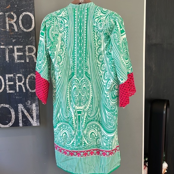 🇪🇸🥑Khaadi Cotton Kurti - Paisley Floral Cambric Tunic Paisley Crochet green 6 - Picture 6 of 6